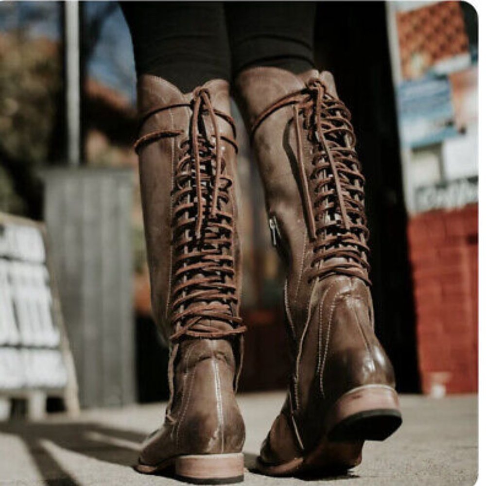 Freebird Stag Lace Up Distressed Leather Boots Size 8 - Picture 16 of 16